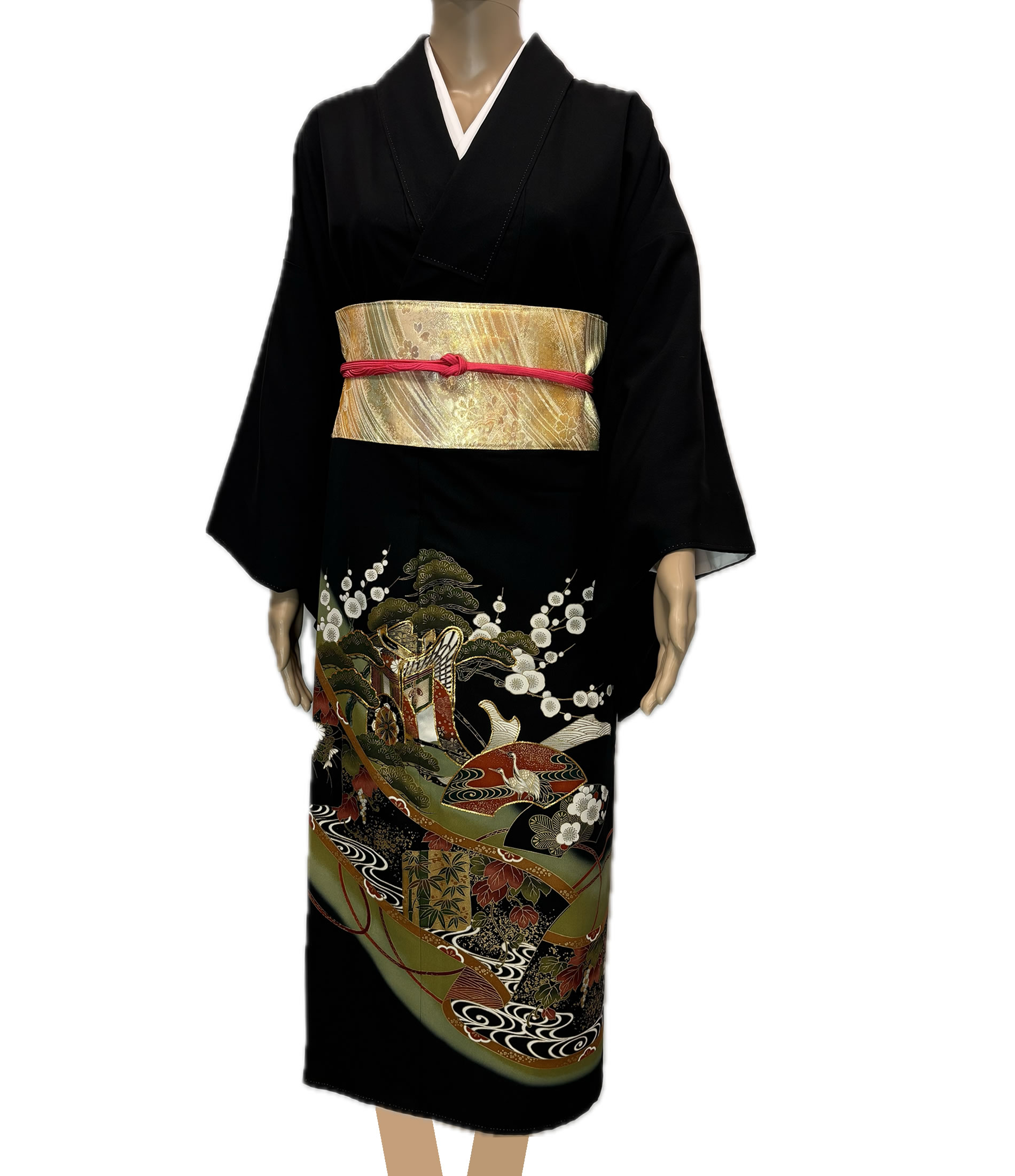 松に流水、雅趣の黒留袖 Pines and Flowing Water on Black Tomesode